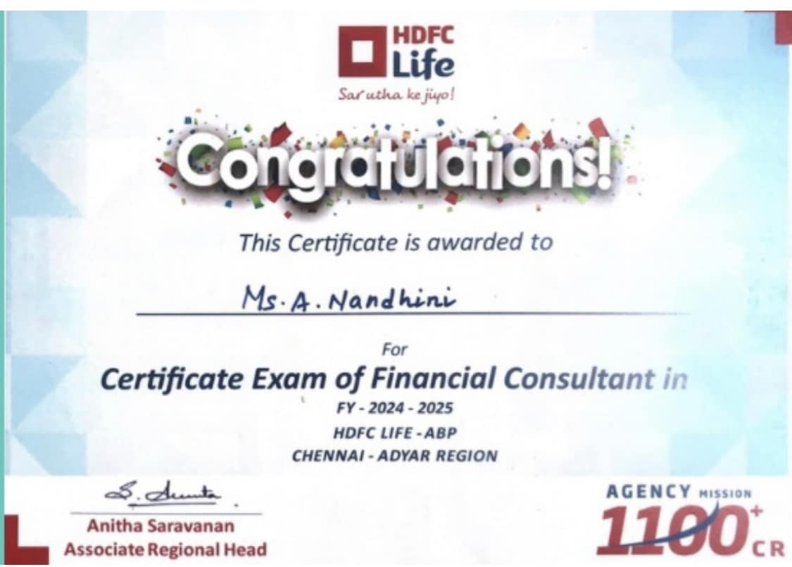HDFC Life Certificate